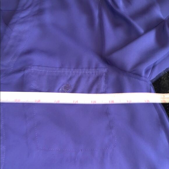 Women's a.maglia Blue Purple Boxy Blouse with Mandarin Collar Size Small - Picture 8 of 11